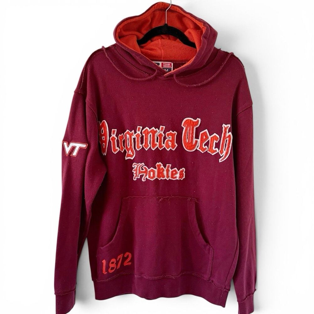 Vintage Russell Virginia Tech Old English Script Blackletter Hoodie Sweatshirt M
